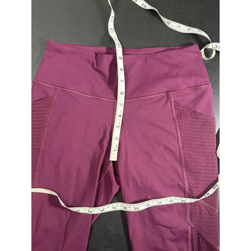 Victoria‎ Sport Burgendy Mesh Leg Workout Leggings women's size medium
